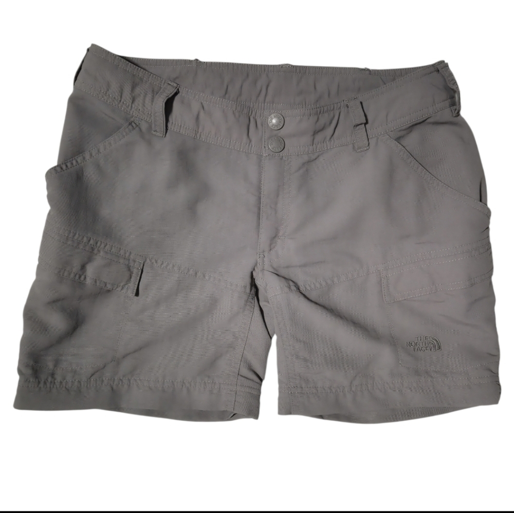 North Face Shorts Grey Hiking Lightweight Pockets Quick Dry size 6